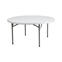 Round plastic rental table from the CFER product catalog