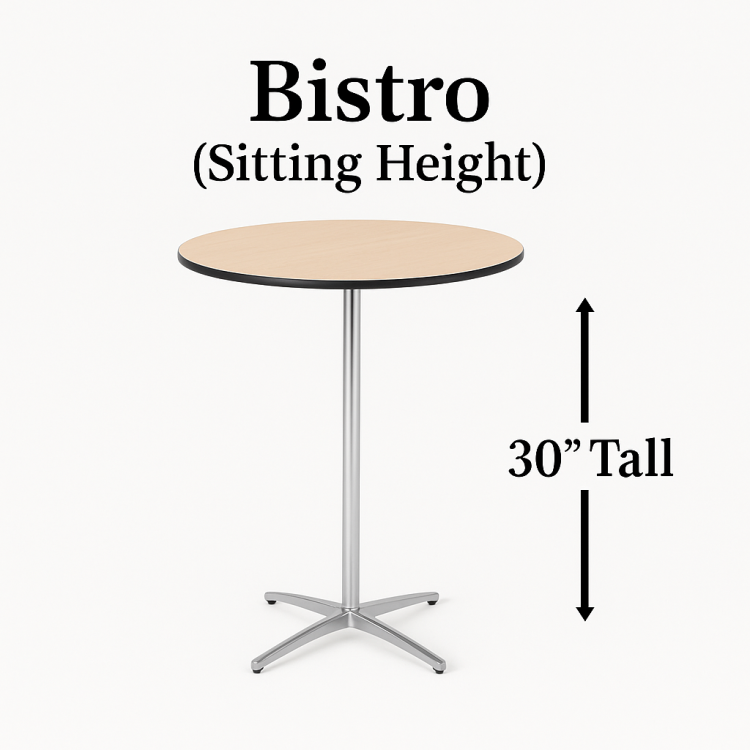 Wood 30" Round Bistro Table