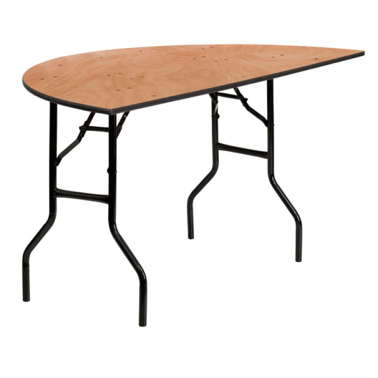 Wood 60" Half-Round Accent / Sweetheart Table